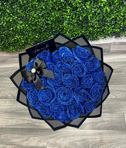 💕Glittering Everlasting Rose Bouquet – Ideal Gift for Couples | Elegant Sparkling Roses in a Luxurious Bouquet