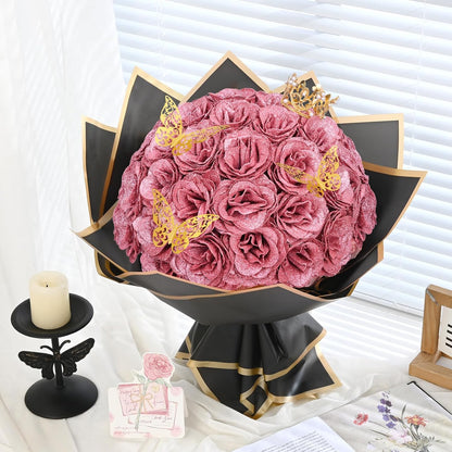 💕Glittering Everlasting Rose Bouquet – Ideal Gift for Couples | Elegant Sparkling Roses in a Luxurious Bouquet