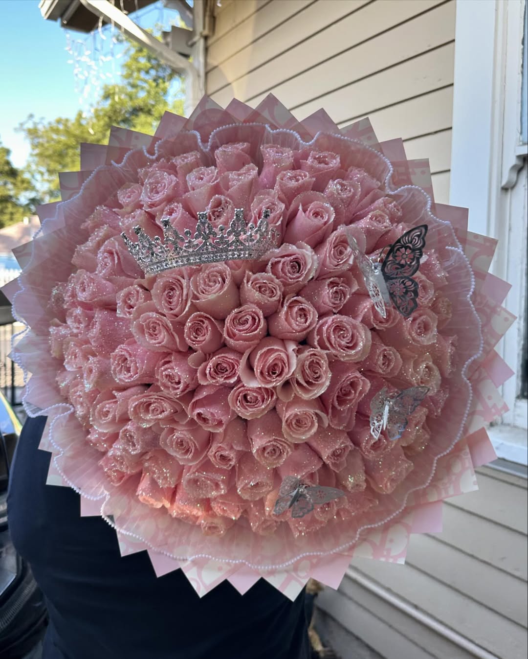 💕Glittering Everlasting Rose Bouquet – Ideal Gift for Couples | Elegant Sparkling Roses in a Luxurious Bouquet